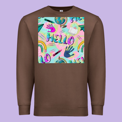 Hello Kindergarten Seamless Pattern Premium Sweatshirt Designed By Bundleandbundleshop