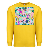 Lemon hello kindergarten seamless pattern Premium Sweatshirt - BundleAndBundleShop