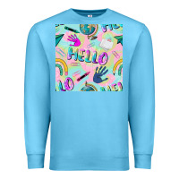 Ocean Blue hello kindergarten seamless pattern Premium Sweatshirt - BundleAndBundleShop