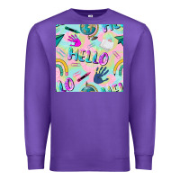 Purple hello kindergarten seamless pattern Premium Sweatshirt - BundleAndBundleShop