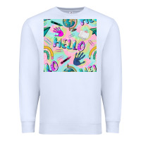 White hello kindergarten seamless pattern Premium Sweatshirt - BundleAndBundleShop