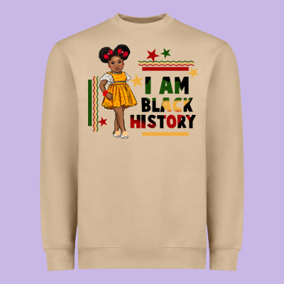 I Am Black History Black Girl Peekaboo Juneteenth Heavyweight Sweatshirt Designed By Cowgirlartshop