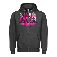 Charcoal Heather Heal Cancer for nothing is impossible Zipper Hoodie - FaDigitalArtStudio