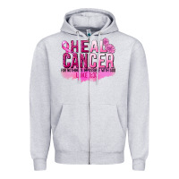 Heather Grey Heal Cancer for nothing is impossible Zipper Hoodie - FaDigitalArtStudio