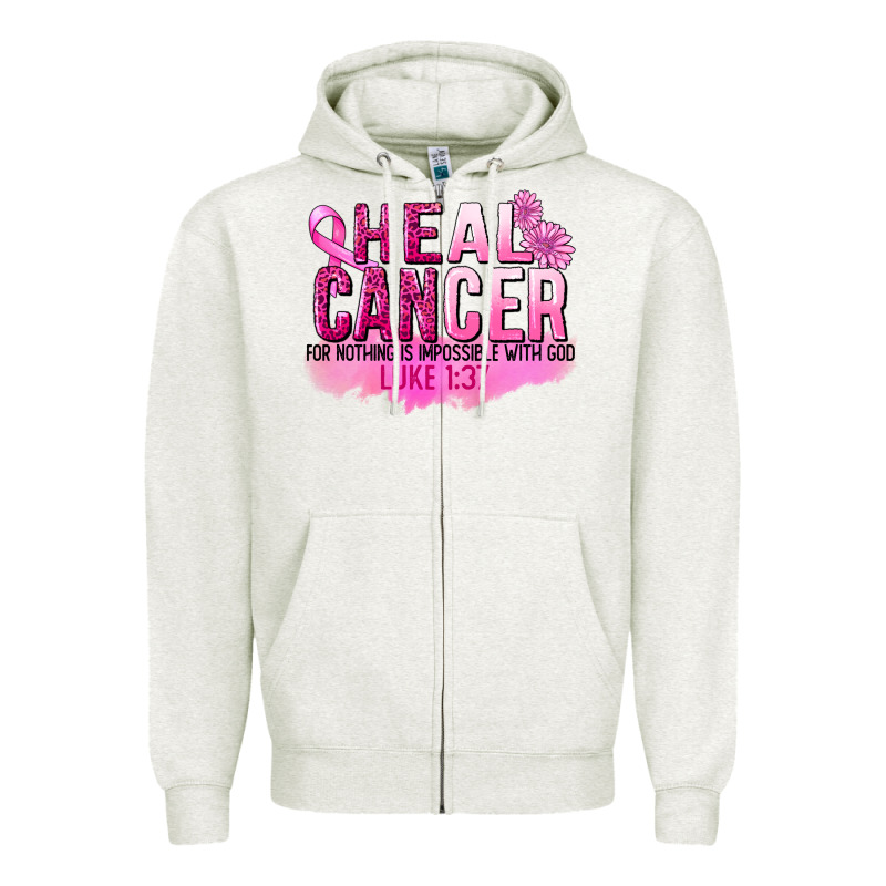 Heal Cancer For Nothing Is Impossible Zipper Hoodie by FaDigitalArtStudio | Teevron