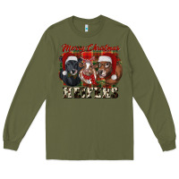 Army Green Merry Christmas Heifers Long Sleeve Tee - RanaPortraitStore