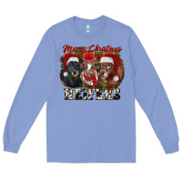 Colony Blue Merry Christmas Heifers Long Sleeve Tee - RanaPortraitStore