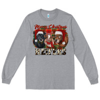 Heather Grey Merry Christmas Heifers Long Sleeve Tee - RanaPortraitStore