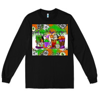 Black Halloween Coffee Cups Long Sleeve Tee - texasbilliewilder