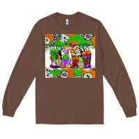 Chestnut Halloween Coffee Cups Long Sleeve Tee - texasbilliewilder