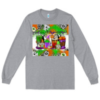 Heather Grey Halloween Coffee Cups Long Sleeve Tee - texasbilliewilder