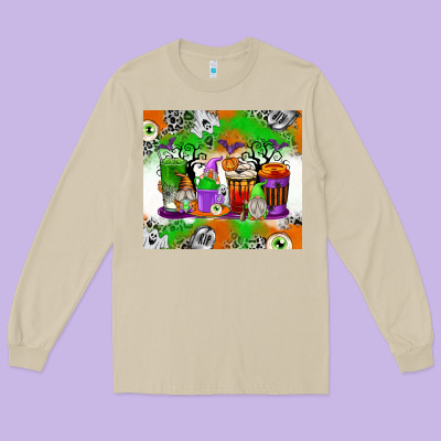 Halloween Coffee Cups Long Sleeve Tee Designed By Texasbilliewilder