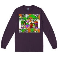 Plum Halloween Coffee Cups Long Sleeve Tee - texasbilliewilder