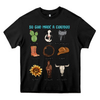 Black so god made a cowboy Heavy Core Tee - MaliasSmallBusiness