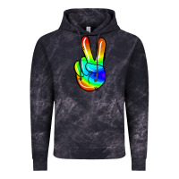 Cloud Black rainbow peace sign Vintage Hoodie - Jasminsmagicworld