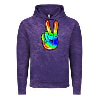 Cloud Purple rainbow peace sign Vintage Hoodie - Jasminsmagicworld