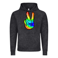 Vintage Black rainbow peace sign Vintage Hoodie - Jasminsmagicworld