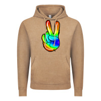 Vintage Coffee rainbow peace sign Vintage Hoodie - Jasminsmagicworld