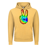 Vintage Mustard rainbow peace sign Vintage Hoodie - Jasminsmagicworld
