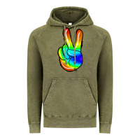 Vintage Olive rainbow peace sign Vintage Hoodie - Jasminsmagicworld