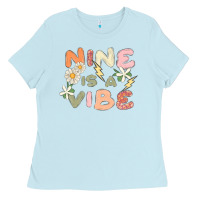 Baby Blue nine is a vibe Ladies Tee - MaliasSmallBusiness