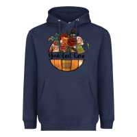 Navy preview customize floral pumpkin Heavyweight Hoodie - BundleAndBundleShop
