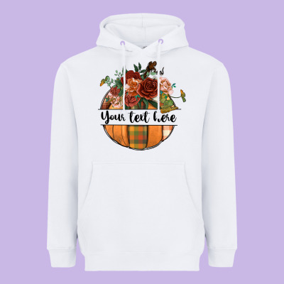 Preview Customize Floral Pumpkin Heavyweight Hoodie Designed By Bundleandbundleshop