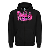 Black Stronger than the storm Zipper Hoodie - FaDigitalArtStudio