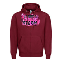 Burgundy Stronger than the storm Zipper Hoodie - FaDigitalArtStudio
