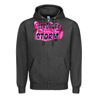 Charcoal Heather Stronger than the storm Zipper Hoodie - FaDigitalArtStudio