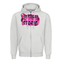 Dove Grey Stronger than the storm Zipper Hoodie - FaDigitalArtStudio
