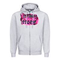 Heather Grey Stronger than the storm Zipper Hoodie - FaDigitalArtStudio