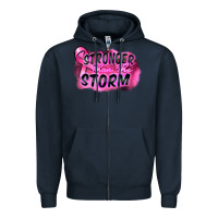 Navy Stronger than the storm Zipper Hoodie - FaDigitalArtStudio