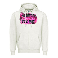 Oatmeal Heather Stronger than the storm Zipper Hoodie - FaDigitalArtStudio
