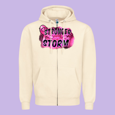 Stronger Than The Storm Zipper Hoodie Designed By Fadigitalartstudio