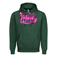Sports Green Stronger than the storm Zipper Hoodie - FaDigitalArtStudio