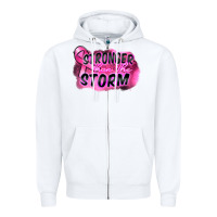 White Stronger than the storm Zipper Hoodie - FaDigitalArtStudio