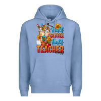 Colony Blue Half Coffee Half Teacher Premium Hoodie - FaDigitalArtStudio