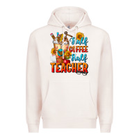 Pale Pink Half Coffee Half Teacher Premium Hoodie - FaDigitalArtStudio