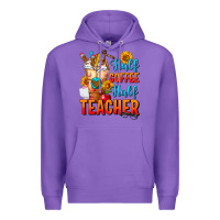 Purple Half Coffee Half Teacher Premium Hoodie - FaDigitalArtStudio