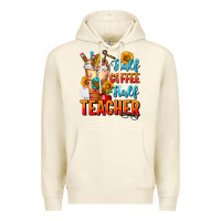 Sandshell Half Coffee Half Teacher Premium Hoodie - FaDigitalArtStudio