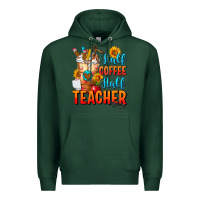 Sports Green Half Coffee Half Teacher Premium Hoodie - FaDigitalArtStudio