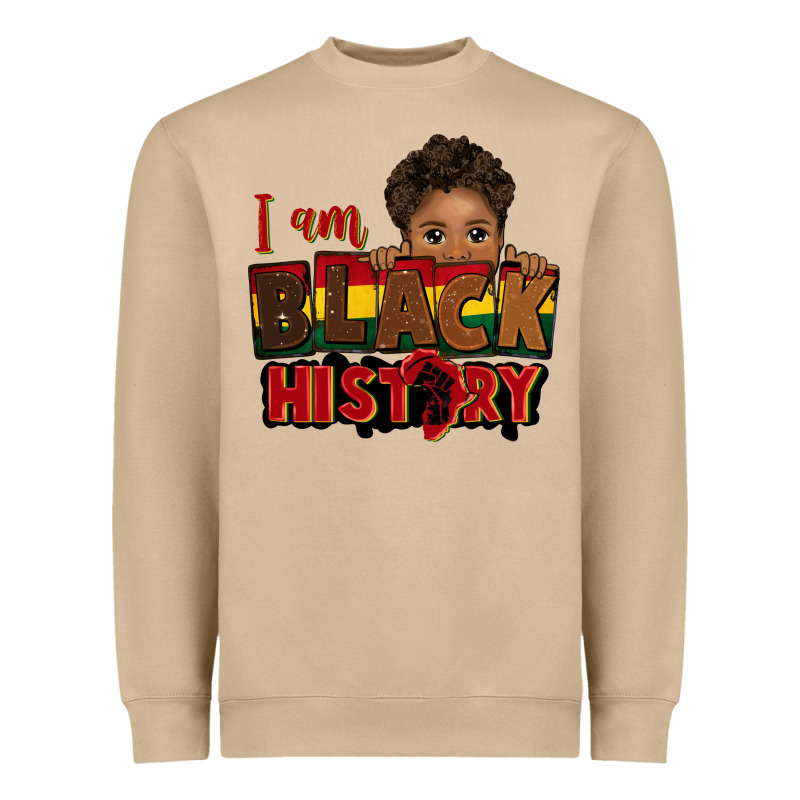 I Am Black History Black Boy Peekaboo Juneteenth Heavyweight Sweatshirt by CowGirlArtShop | Teevron