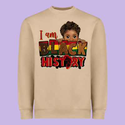 I Am Black History Black Boy Peekaboo Juneteenth Heavyweight Sweatshirt Designed By Cowgirlartshop