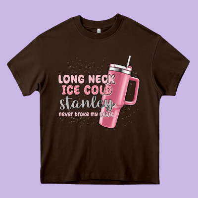 Long Neck Ice Cold Stanley Never Broke My Heart Heavy Core Tee Designed By Maliassmallbusiness