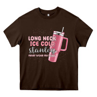 Chocolate Brown long neck ice cold stanley never broke my heart Heavy Core Tee - MaliasSmallBusiness