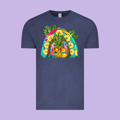 Pineapple Rainbow Vintage Tee Designed By Barkaloodesign