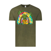 Vintage Olive pineapple rainbow Vintage Tee - BarkalooDesign