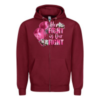 Burgundy her fight is our fight Breast cancer awareness Zipper Hoodie - FaDigitalArtStudio