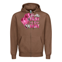 Chestnut her fight is our fight Breast cancer awareness Zipper Hoodie - FaDigitalArtStudio